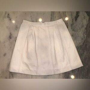 EUC J. Crew Size 2 White Pleated‎ A-Line Mini Skirt